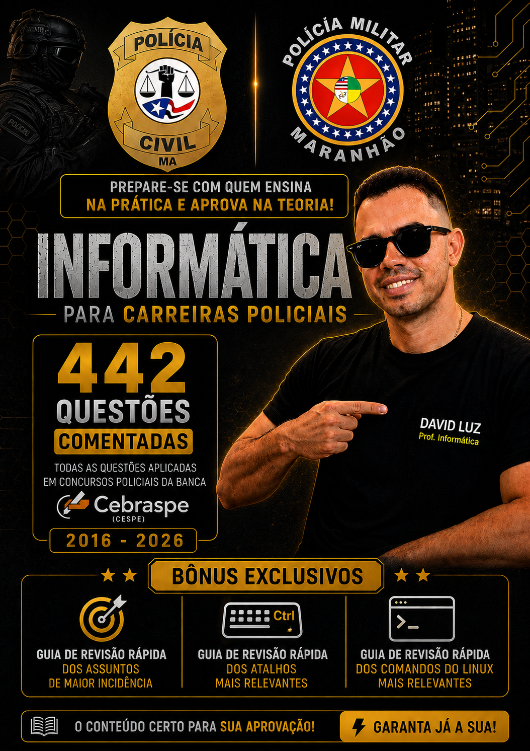 442 Questões de Informática – CESPE/Cebraspe | PMMA e PCMA
