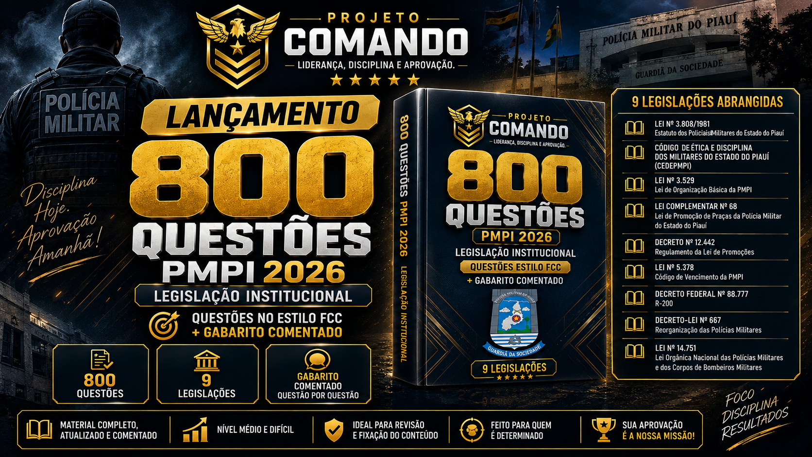Caderno de Questões Comentadas - Polícia Militar do Piauí