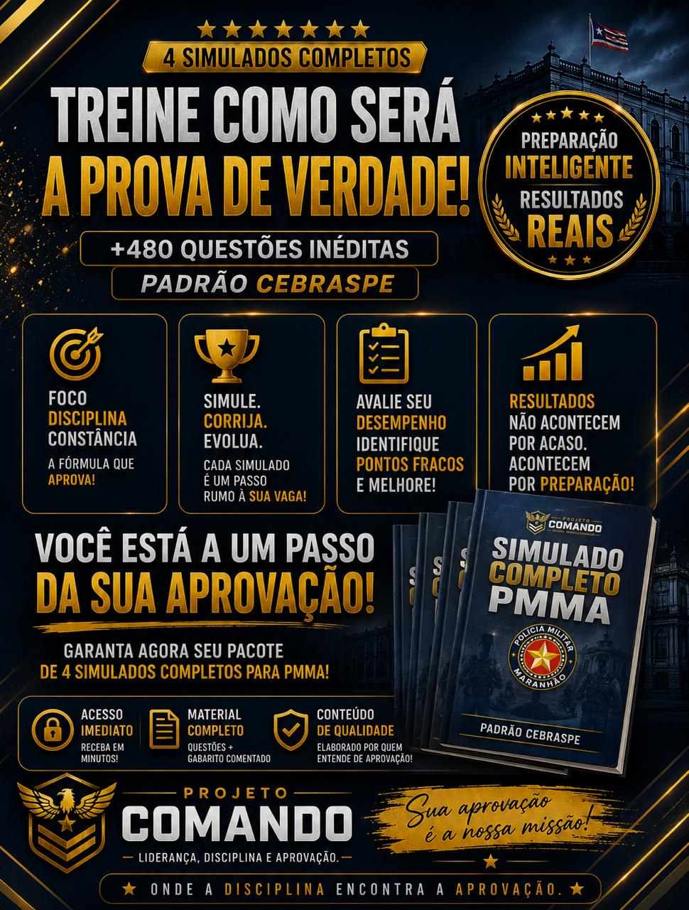 4 Simulados Completos e Comentados - Polícia Militar do Maranhão — imagem 3