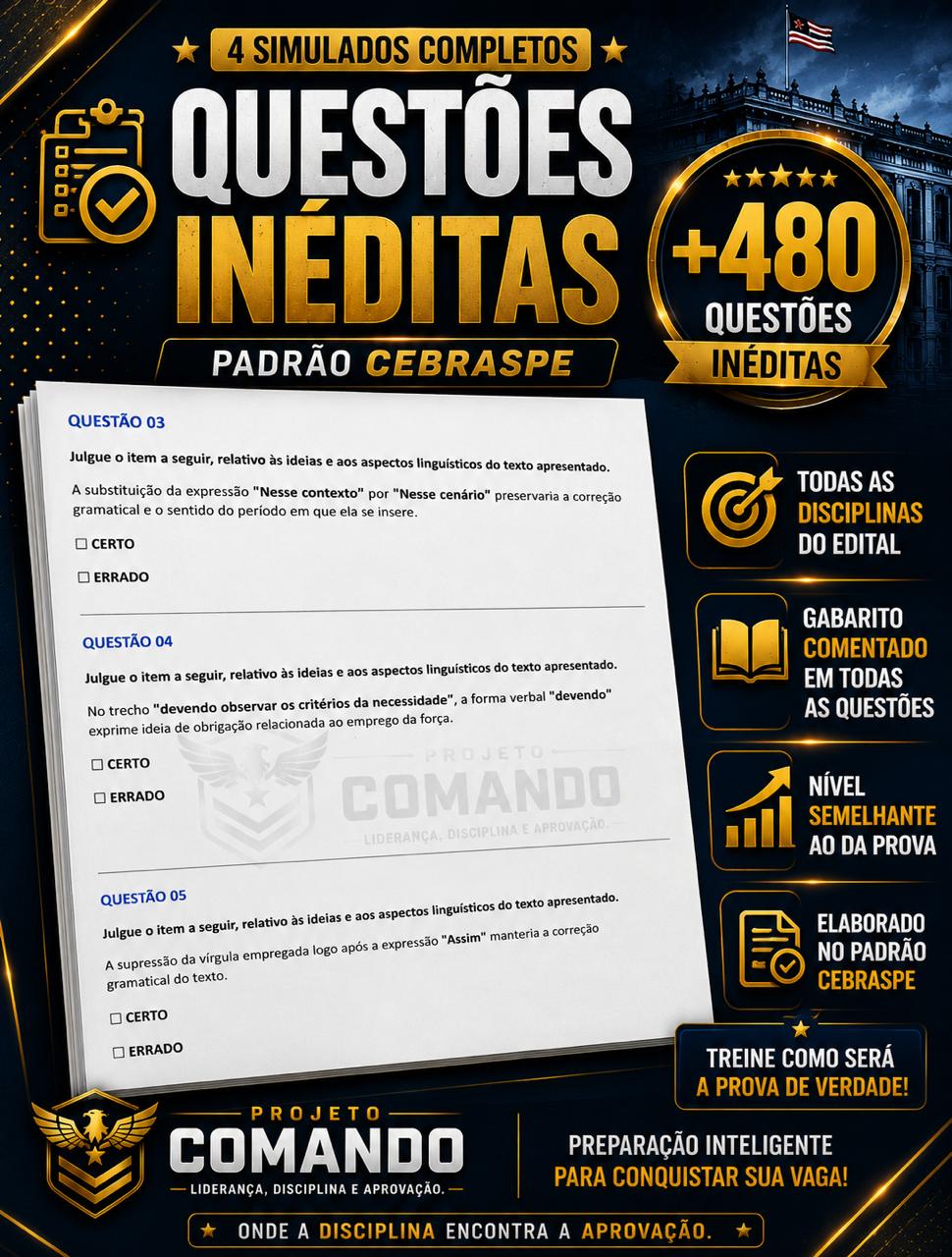 4 Simulados Completos e Comentados - Polícia Militar do Maranhão — imagem 1